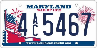 MD license plate 4AC5467