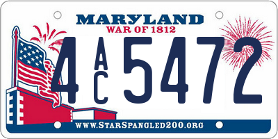 MD license plate 4AC5472