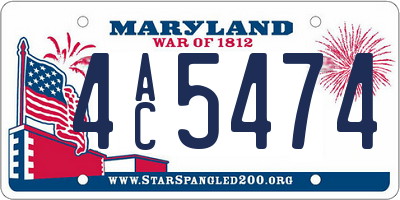 MD license plate 4AC5474