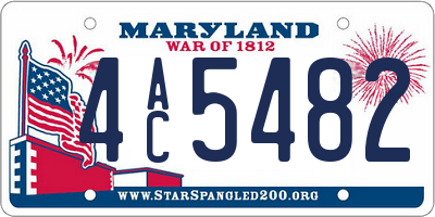 MD license plate 4AC5482