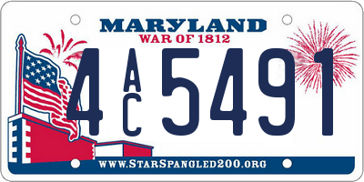 MD license plate 4AC5491