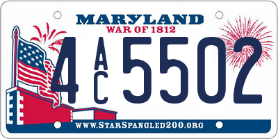 MD license plate 4AC5502