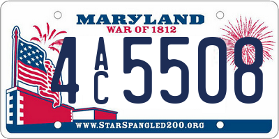 MD license plate 4AC5508