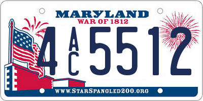 MD license plate 4AC5512