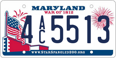 MD license plate 4AC5513