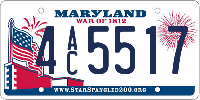 MD license plate 4AC5517
