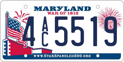 MD license plate 4AC5519