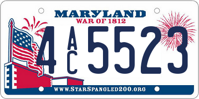 MD license plate 4AC5523