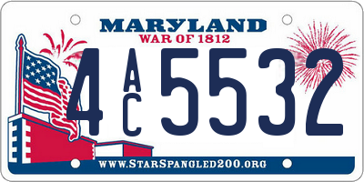 MD license plate 4AC5532