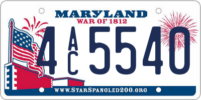 MD license plate 4AC5540