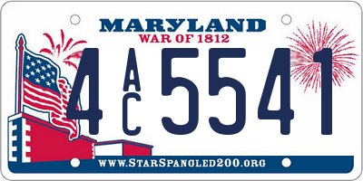 MD license plate 4AC5541