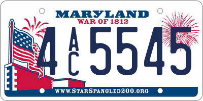 MD license plate 4AC5545
