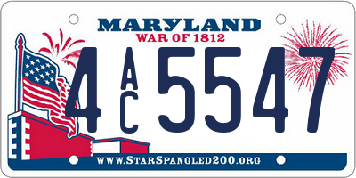 MD license plate 4AC5547