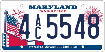 MD license plate 4AC5548