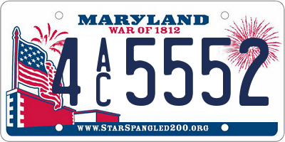 MD license plate 4AC5552