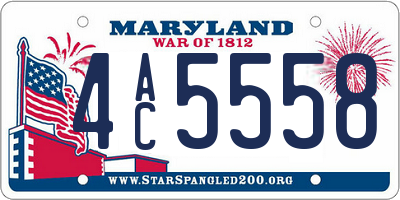 MD license plate 4AC5558