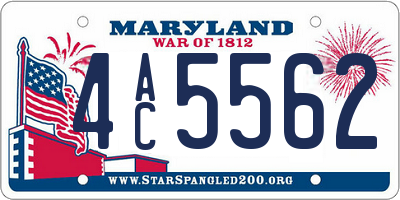 MD license plate 4AC5562