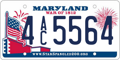 MD license plate 4AC5564