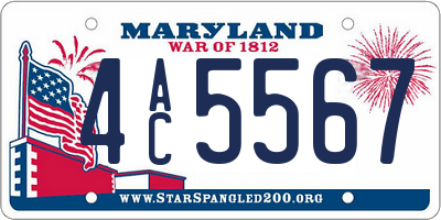 MD license plate 4AC5567