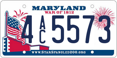 MD license plate 4AC5573
