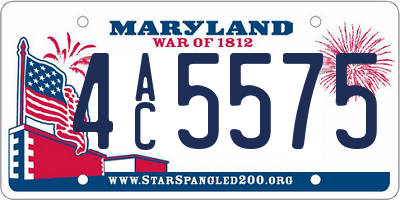 MD license plate 4AC5575