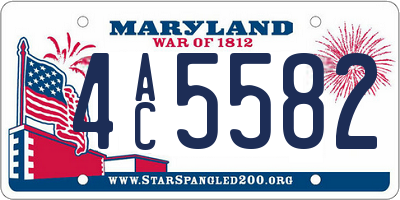 MD license plate 4AC5582