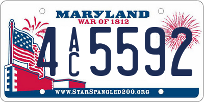 MD license plate 4AC5592