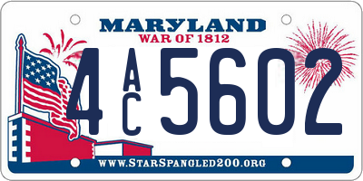 MD license plate 4AC5602