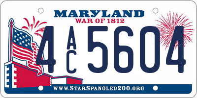 MD license plate 4AC5604