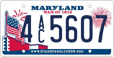 MD license plate 4AC5607