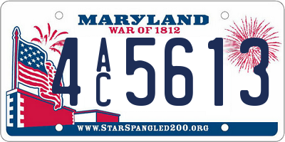 MD license plate 4AC5613