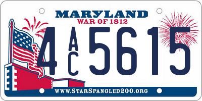 MD license plate 4AC5615
