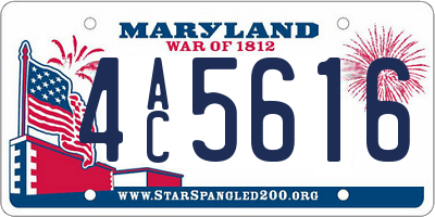 MD license plate 4AC5616