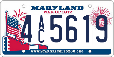 MD license plate 4AC5619
