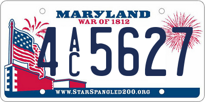 MD license plate 4AC5627