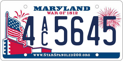 MD license plate 4AC5645