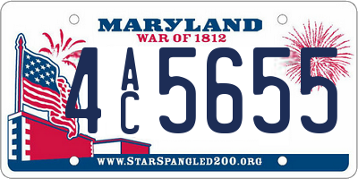 MD license plate 4AC5655