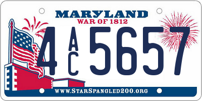 MD license plate 4AC5657