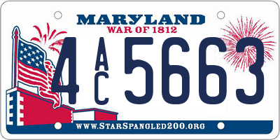 MD license plate 4AC5663