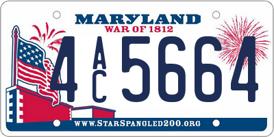 MD license plate 4AC5664