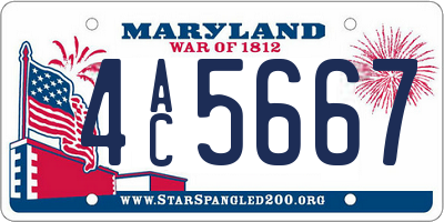MD license plate 4AC5667