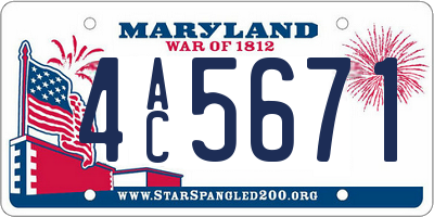 MD license plate 4AC5671