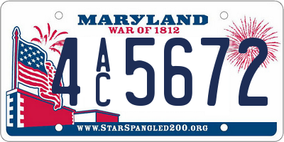 MD license plate 4AC5672