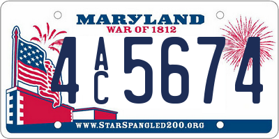 MD license plate 4AC5674
