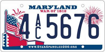 MD license plate 4AC5676