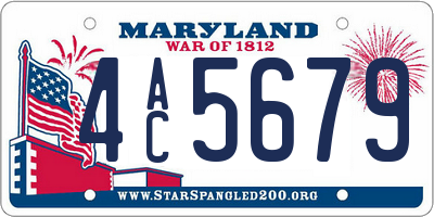 MD license plate 4AC5679
