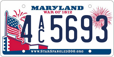 MD license plate 4AC5693