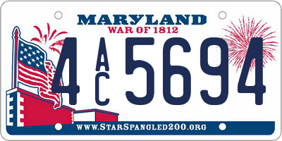 MD license plate 4AC5694
