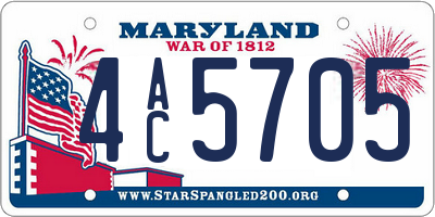 MD license plate 4AC5705