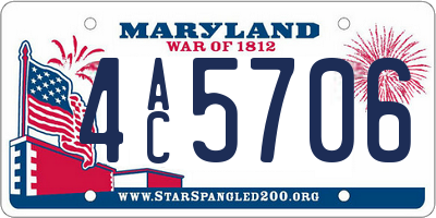 MD license plate 4AC5706